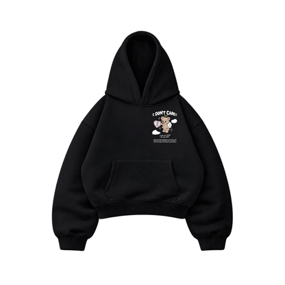 I don't care - Hoodie Mangas  Globo Black