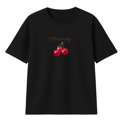 t-shirt cherry modelo recto negro