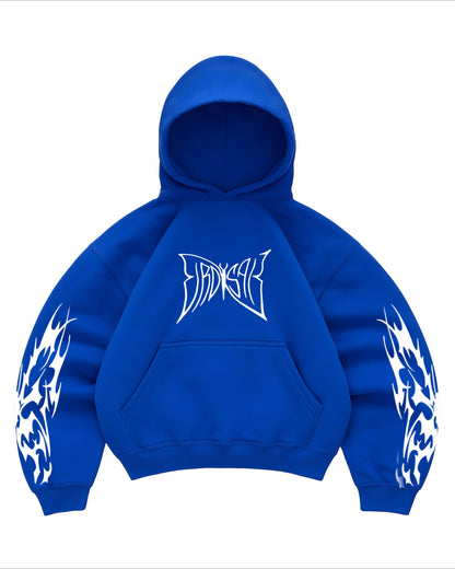 Hoodie butterfly club world modelo manga globo azul