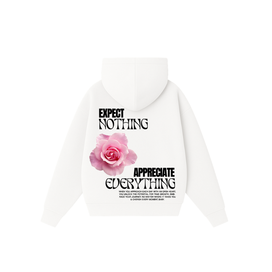 Expect Nothing - Hoodie Clásico white