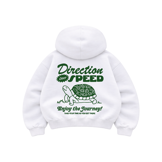 Direction Speed White - Hoodie Mangas Globo