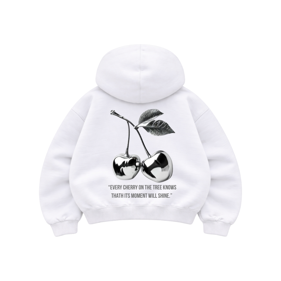 Cherry Tree White - Hoodie Mangas Globo
