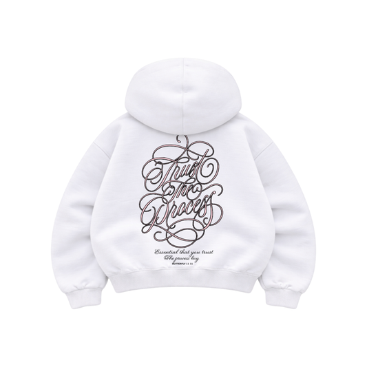 Trust The Process White - Hoodie Mangas Globo