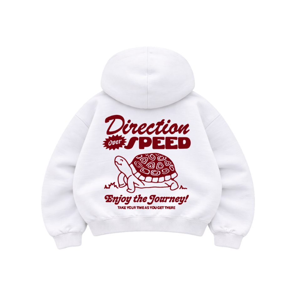 Direction Speed White - Hoodie Mangas Globo