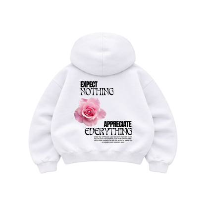 Expect Nothing White - Hoodie Mangas Globo