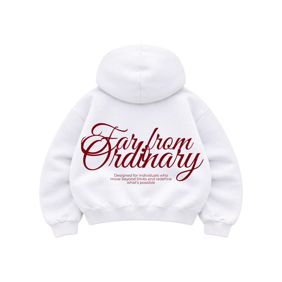 Far From Ordinary - Hoodie Mangas Globo White