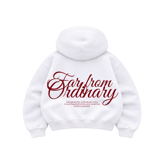 Far From Ordinary White - Hoodie Mangas Globo