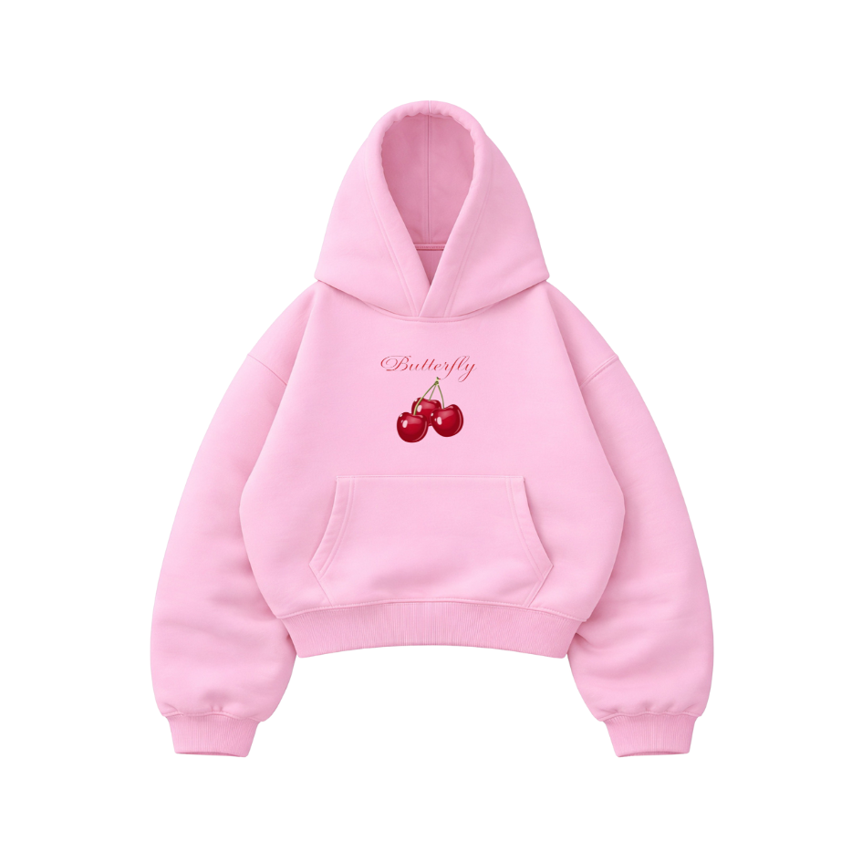 Red Cherry Pink - Hoodie Mangas Globo