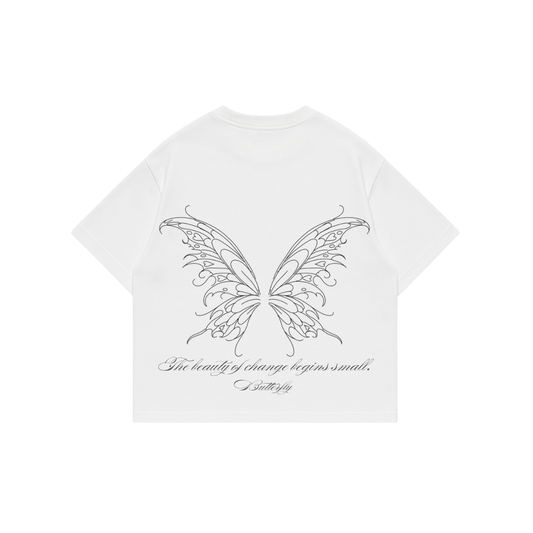 Butterfly Change - White Premium Boxy T-Shirt