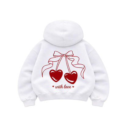With Love - Hoodie Mangas Globos White