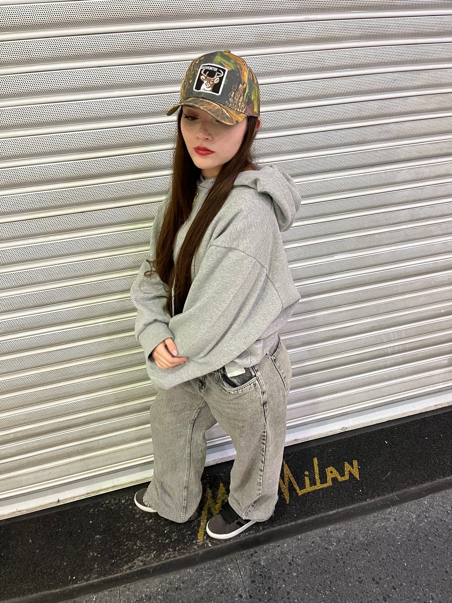 Hoodie basic gris  modelo mangas globo ♥︎