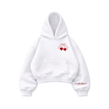 With Love - Hoodie Mangas Globos White