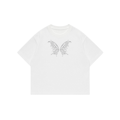 Butterfly Change - White Premium Boxy T-Shirt