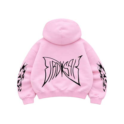 Butterfly Emblem Pink - Hoodie Mangas Globo