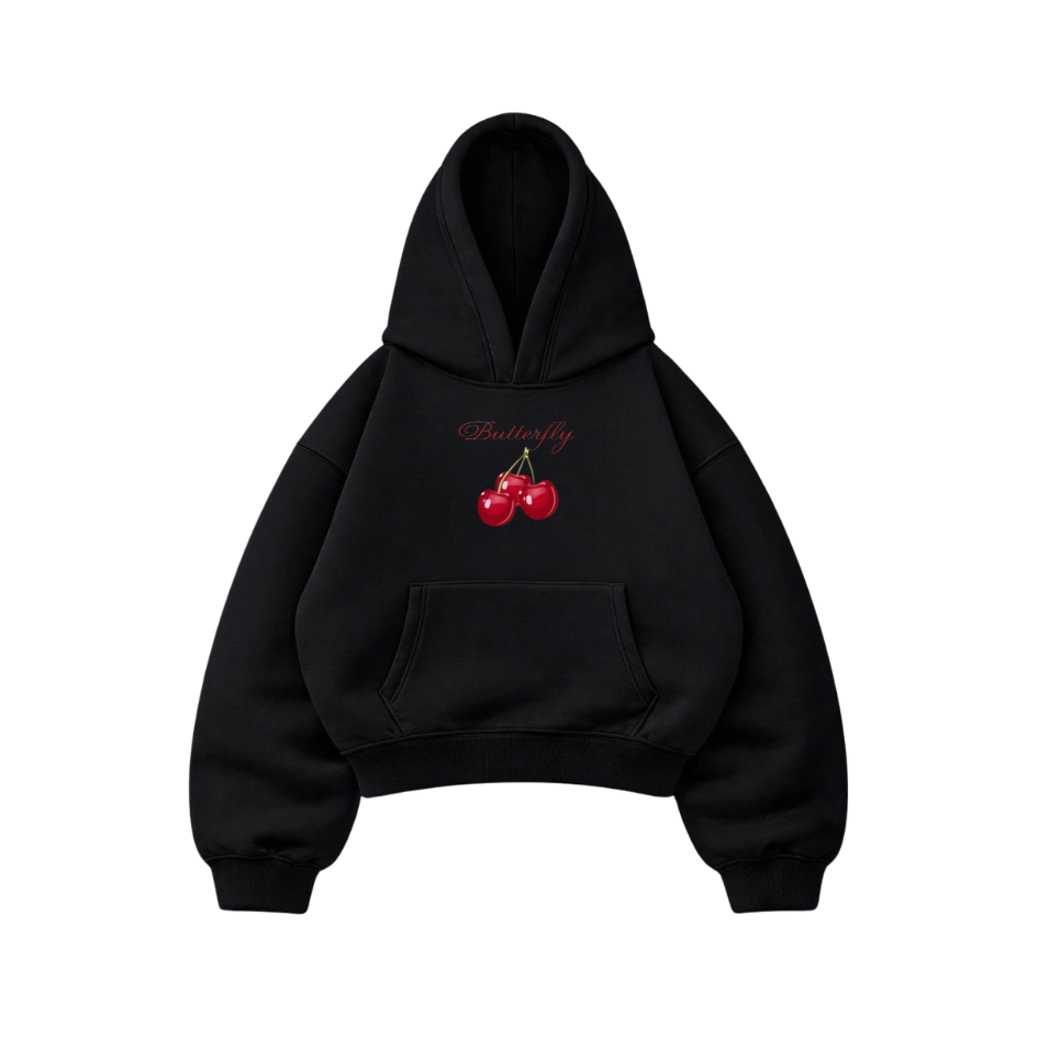 Red Cherry Black - Hoodie Mangas Globo