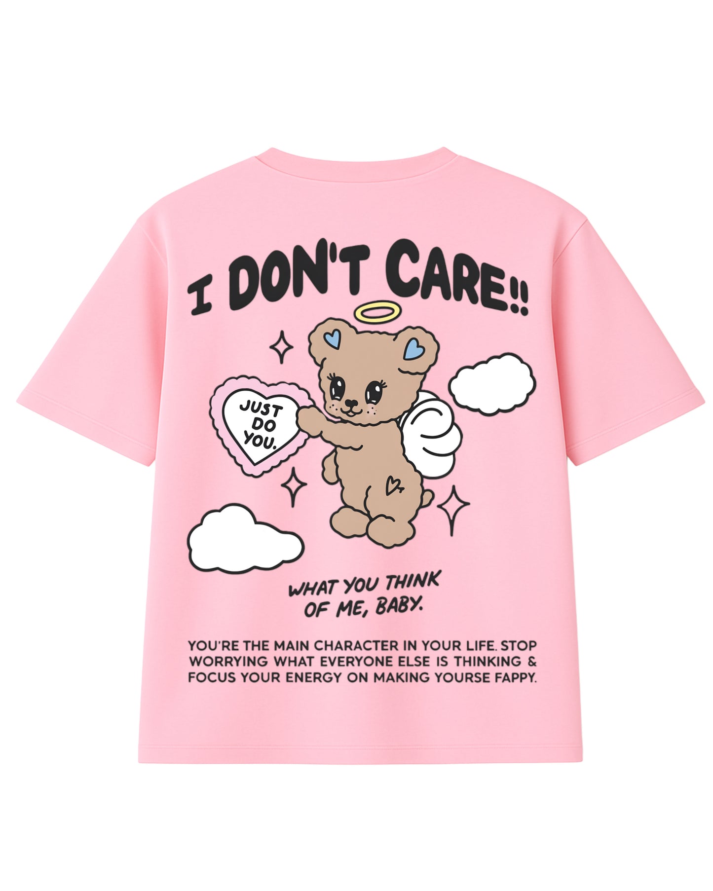 Camiseta  I dont care modelo recto