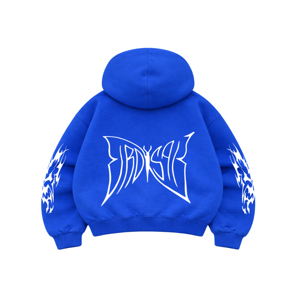 Butterfly Emblem Blue - Hoodie Mangas Globo