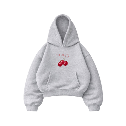 Red Cherry Gris - Hoodie Mangas Globo
