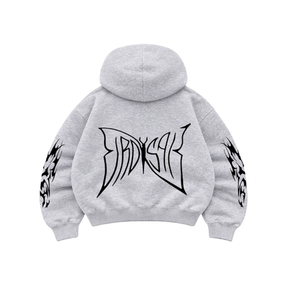 Butterfly Emblem Gris - Hoodie Mangas Globo