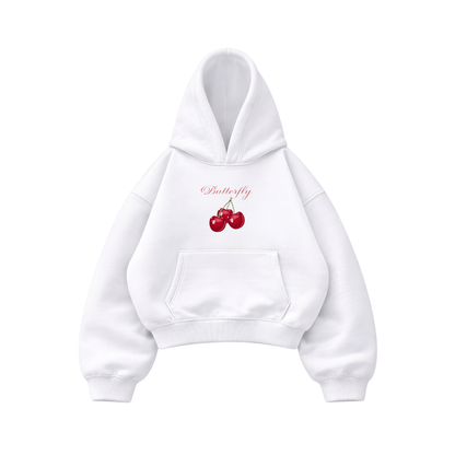 Red Cherry White - Hoodie Mangas Globo