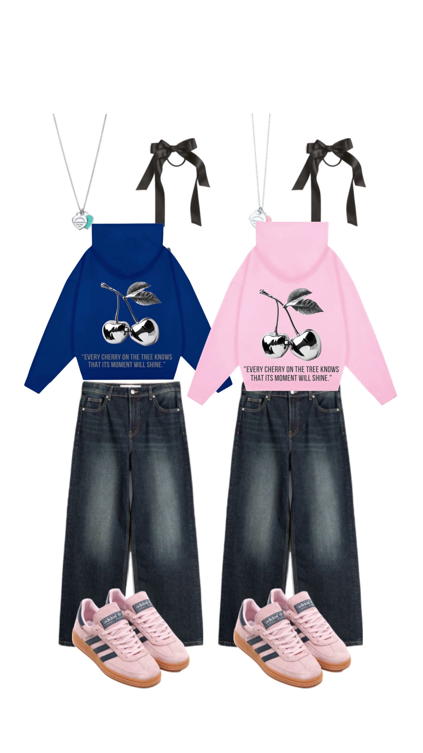Hoodie cherry modelo clásico azul rey