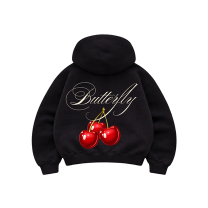 Cherry - Hoodie Mangas Globo Black