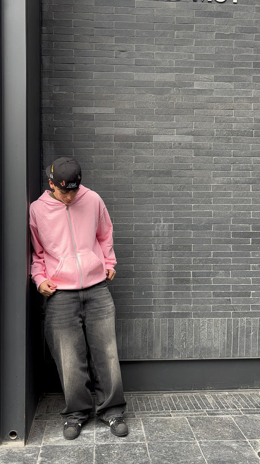 Basic Pink - Hoodie Zip Mangas Globos