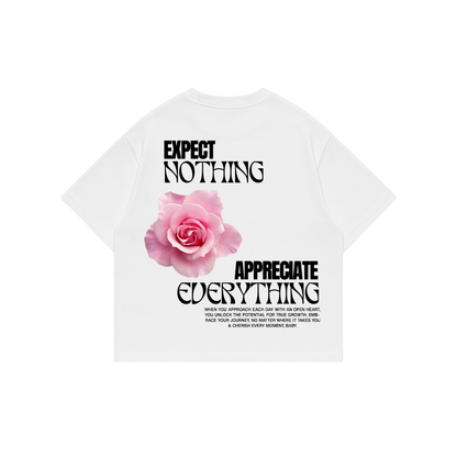 Expect Nothing - White Premium Boxy T-Shirt