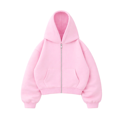 The Lovers Club - Hoodie Zip Mangas Globos Pink