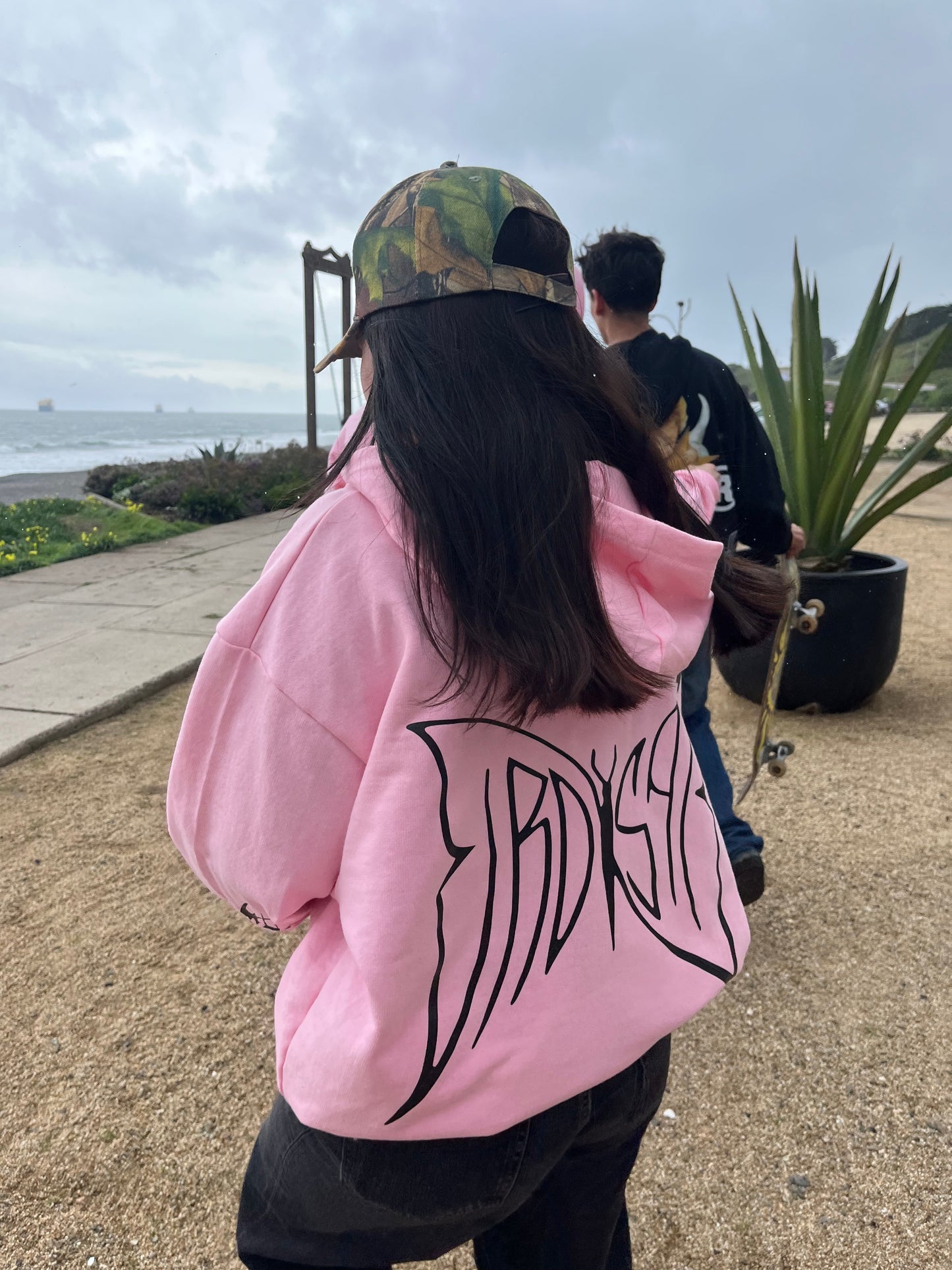 Butterfly Emblem -Hoodie Mangas Globos pink
