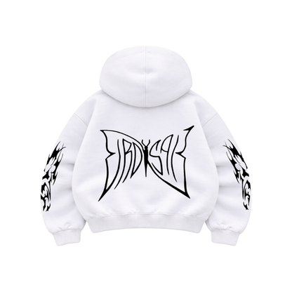 Butterfly Emblem White - Hoodie Mangas Globo