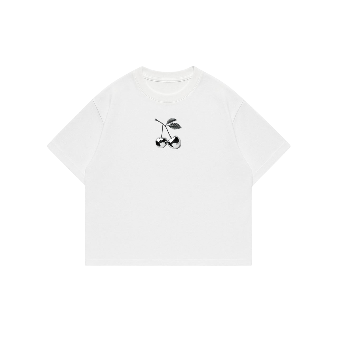 Cherry Tree - White Premium Boxy T-Shirt