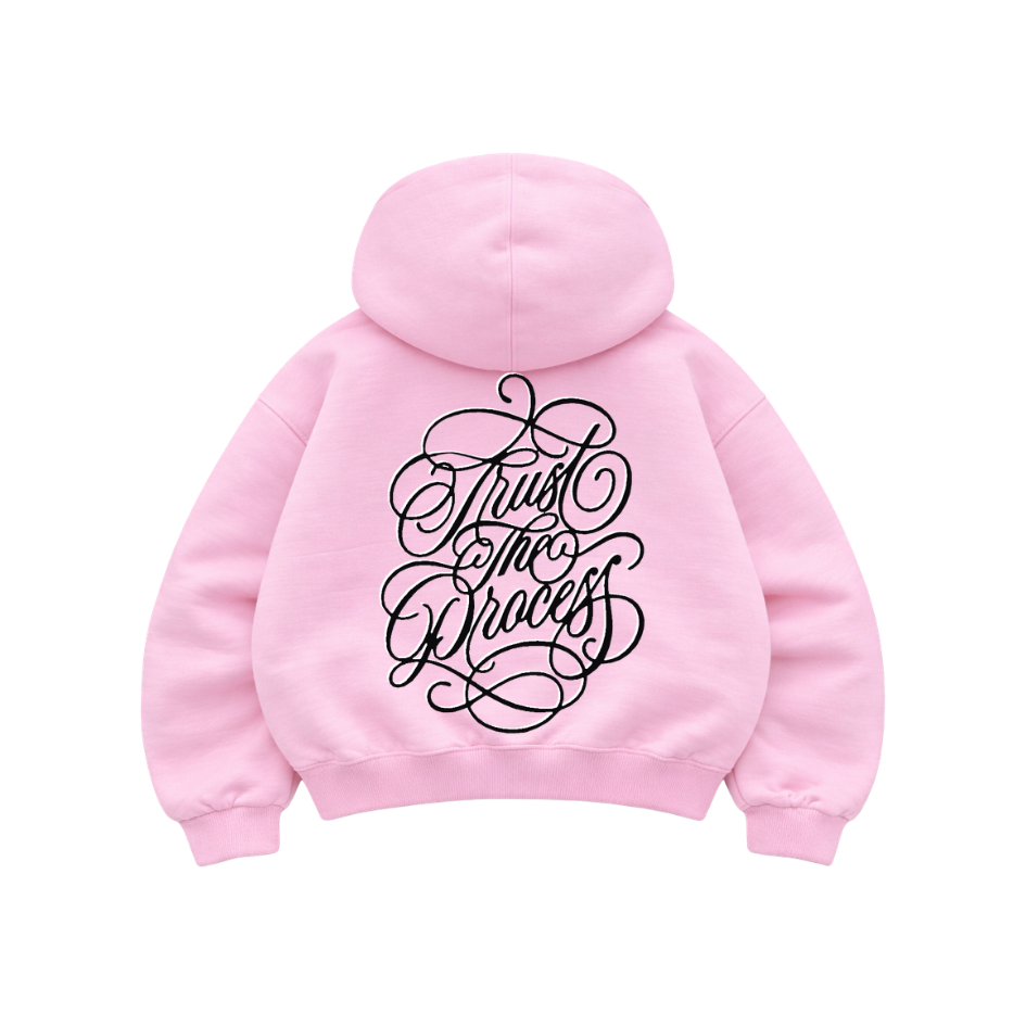 Trust The Process - Hoodie Zip Mangas Globos Pink