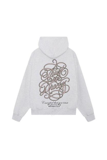 Hoodie trust the process modelo clasico zip