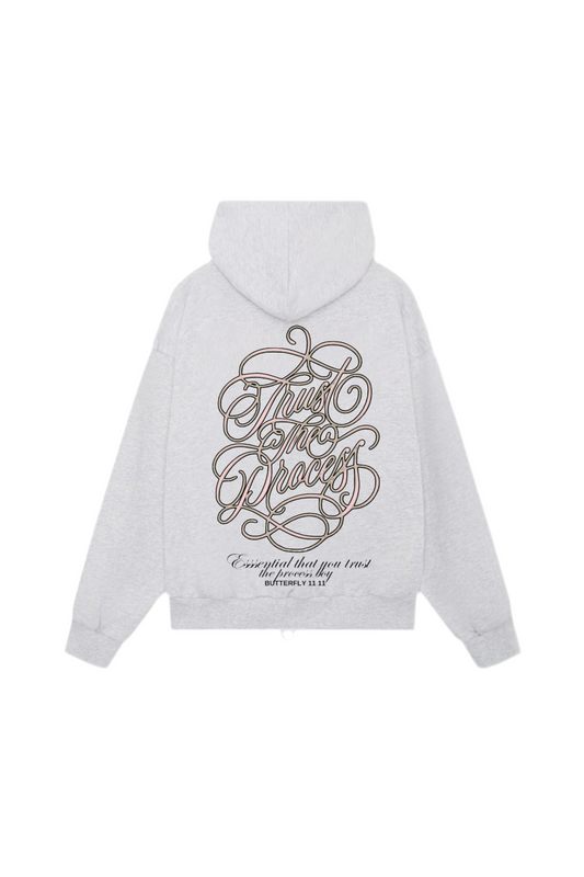 Hoodie trust the process modelo clasico zip