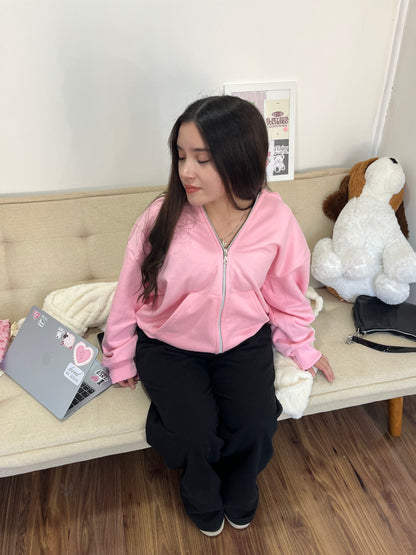 Basic Pink - Hoodie Zip Mangas Globos