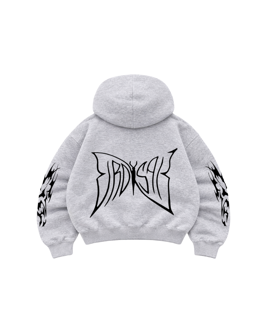 Butterfly Emblem  - Hoodie Zip  Mangas Globo grey