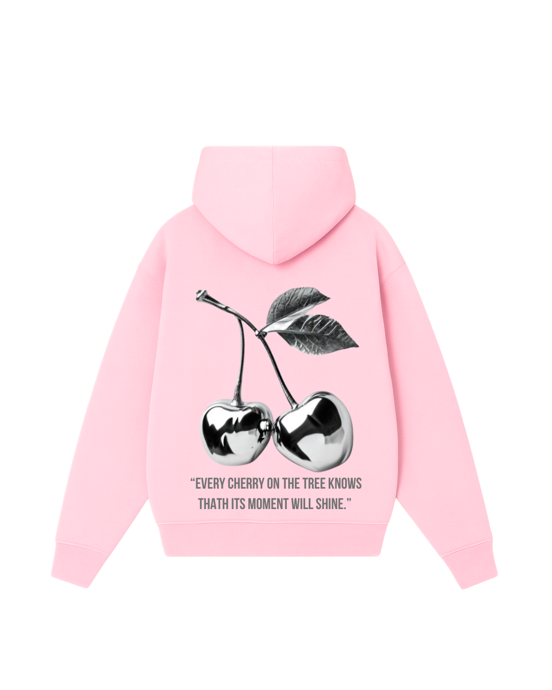 Hoodie cherry modelo clásico rosado pastel