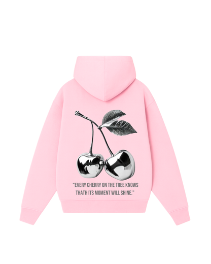 Hoodie cherry modelo clásico rosado pastel