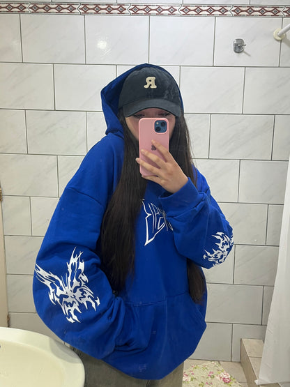 Hoodie Butterfly world modelo mangas globo ⭑ blue