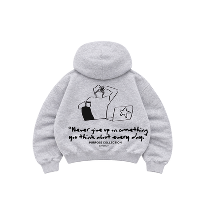 Purpose- Hoodie Zip Mangas Globos grey