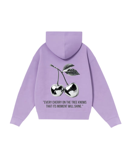 Hoodie cherry modelo clásico lila pastel