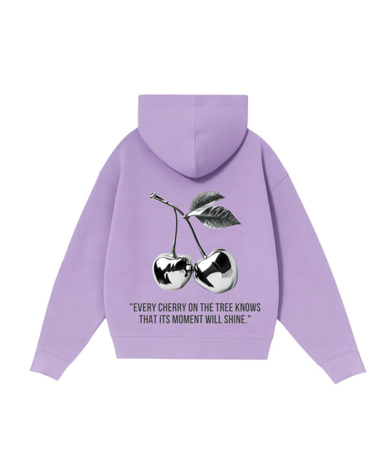 Hoodie cherry modelo clásico lila pastel
