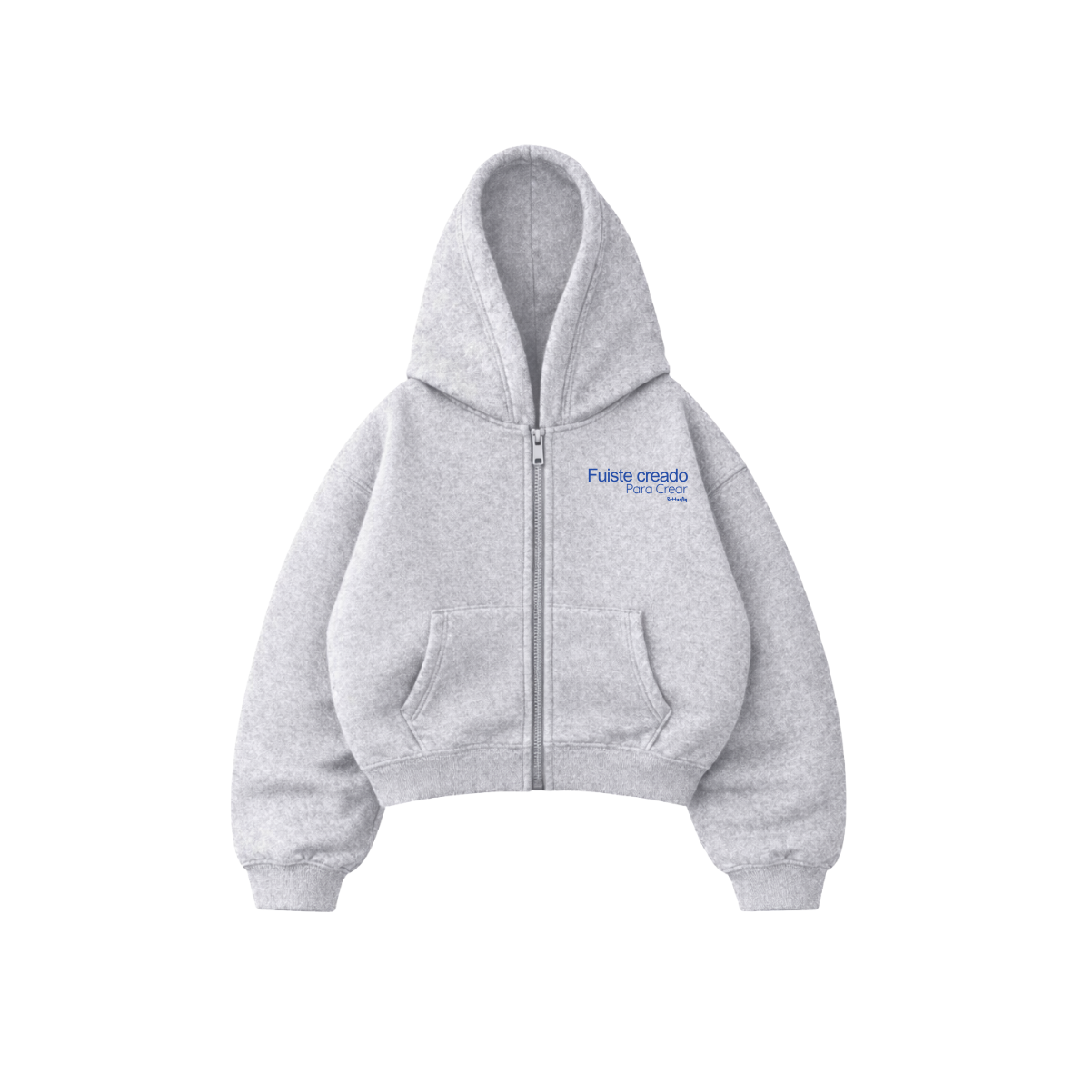 Creado para crear  - Hoodie Zip Mangas Globos grey