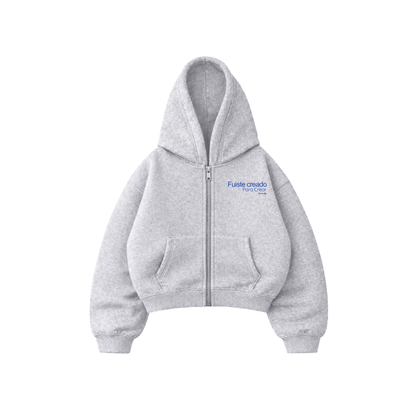 Creado para crear  - Hoodie Zip Mangas Globos grey