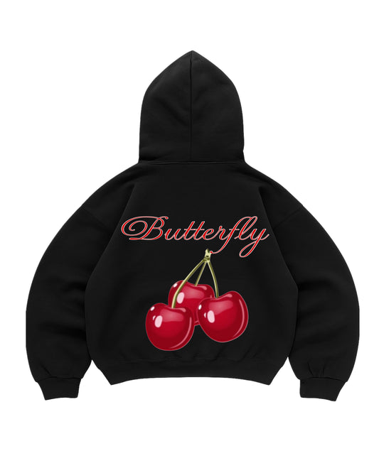 Hoodie cherry modelo manga globo negro