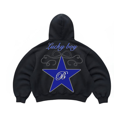 Hoodie  lucky boy modelo manga globo