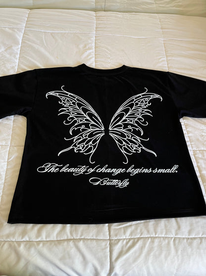 Butterfly Change - Black Premium Boxy T-Shirt