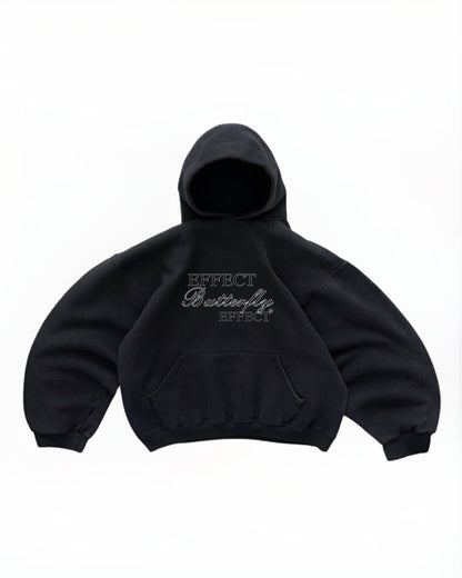 Hoodie  butterfly effect modelo negro mangas globo