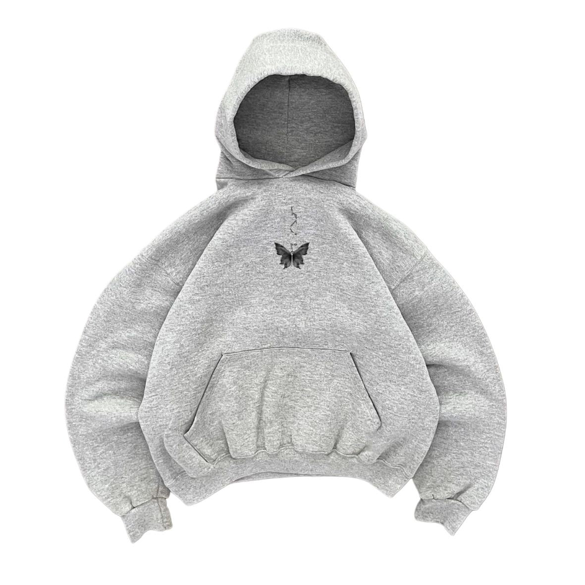 Hoodie mariposa gris mangas globo